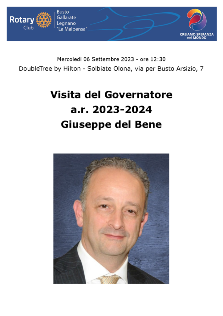 Visita del Governatore  a.r. 2023-2024 Giuseppe del Bene - 06 09 2023