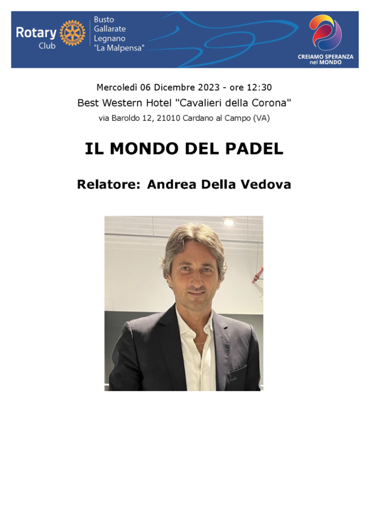 Della Vedova - Il Mondo del Padel - 06 12 2023
